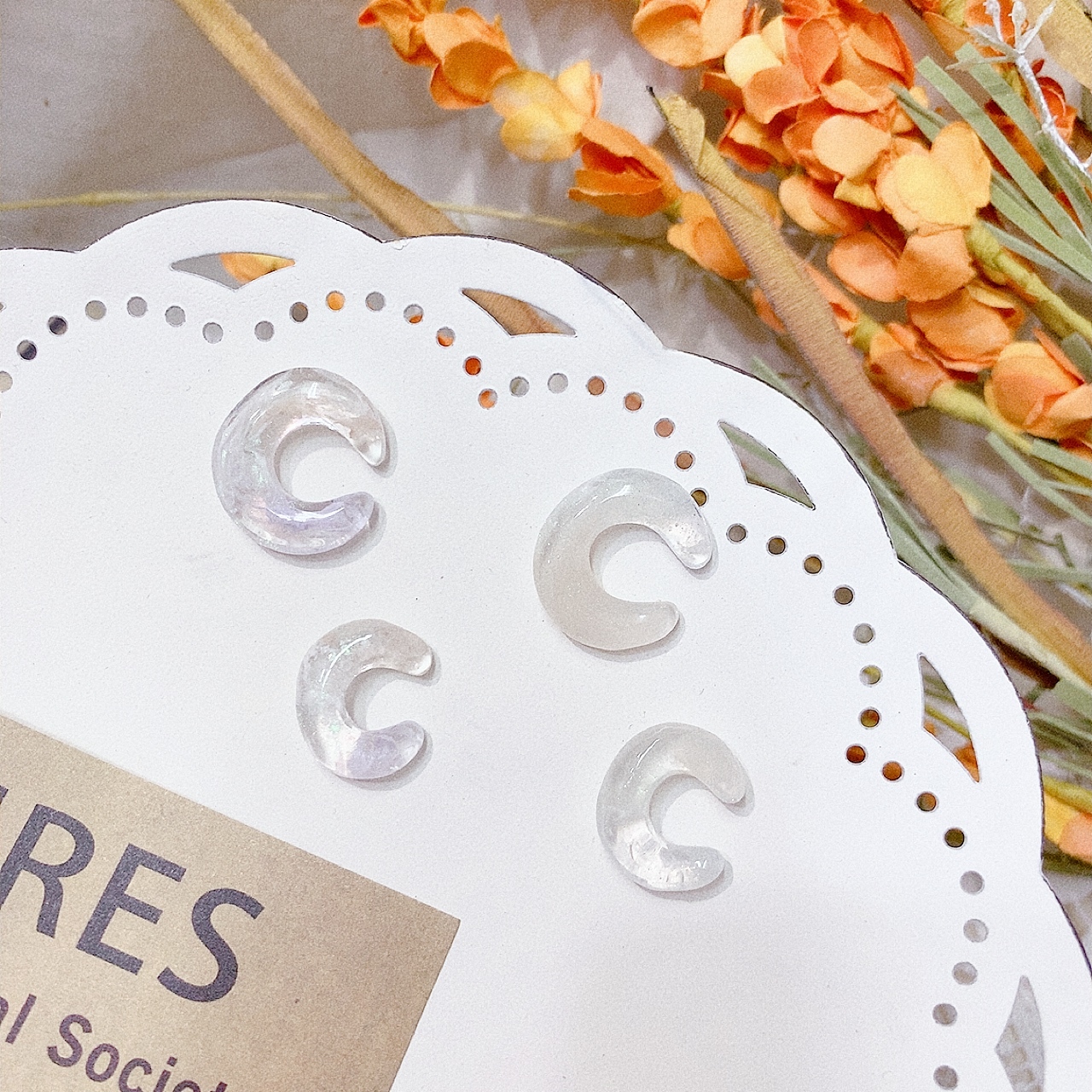 [手作家] 乾花封入閃粉耳骨夾 (單件)