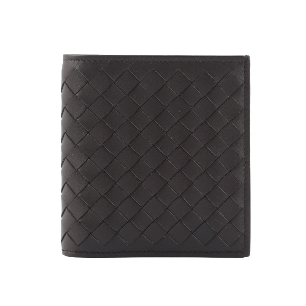 【BOTTEGA VENETA】小牛皮編織對開6卡短夾