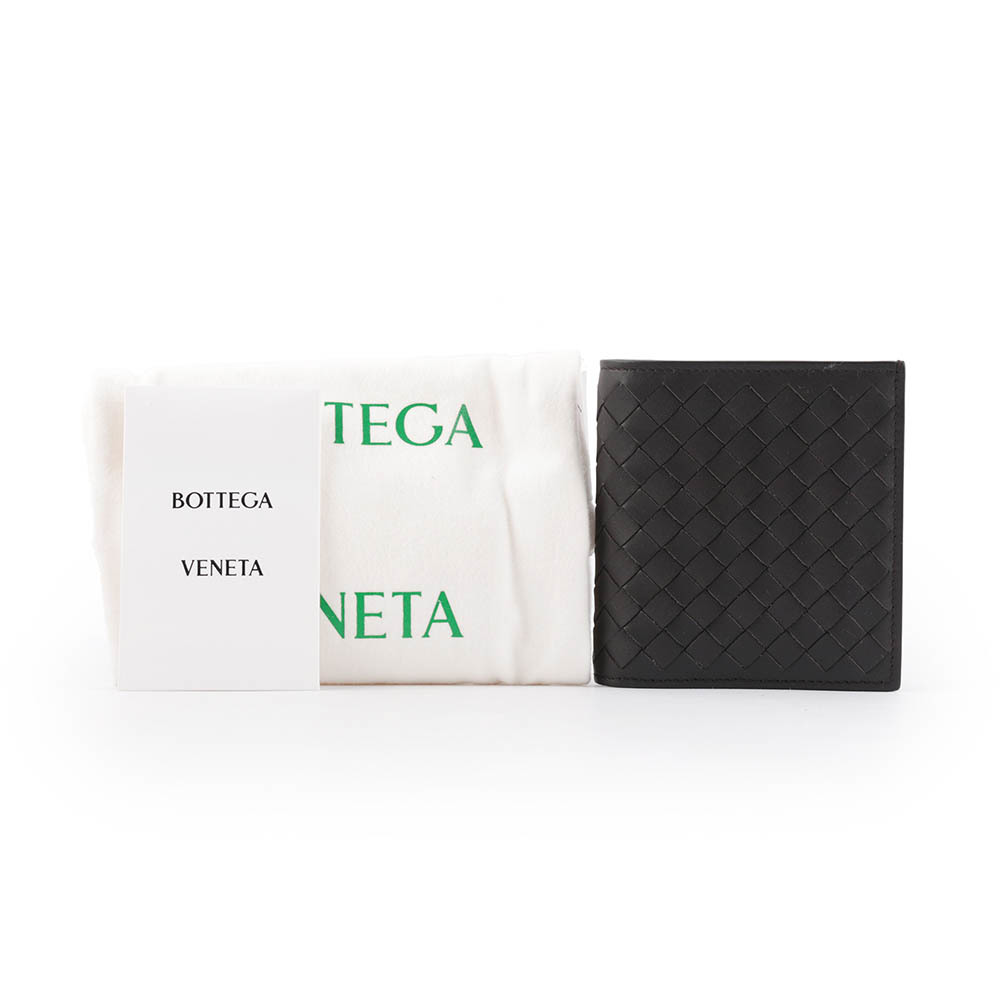 【BOTTEGA VENETA】小牛皮編織對開6卡短夾