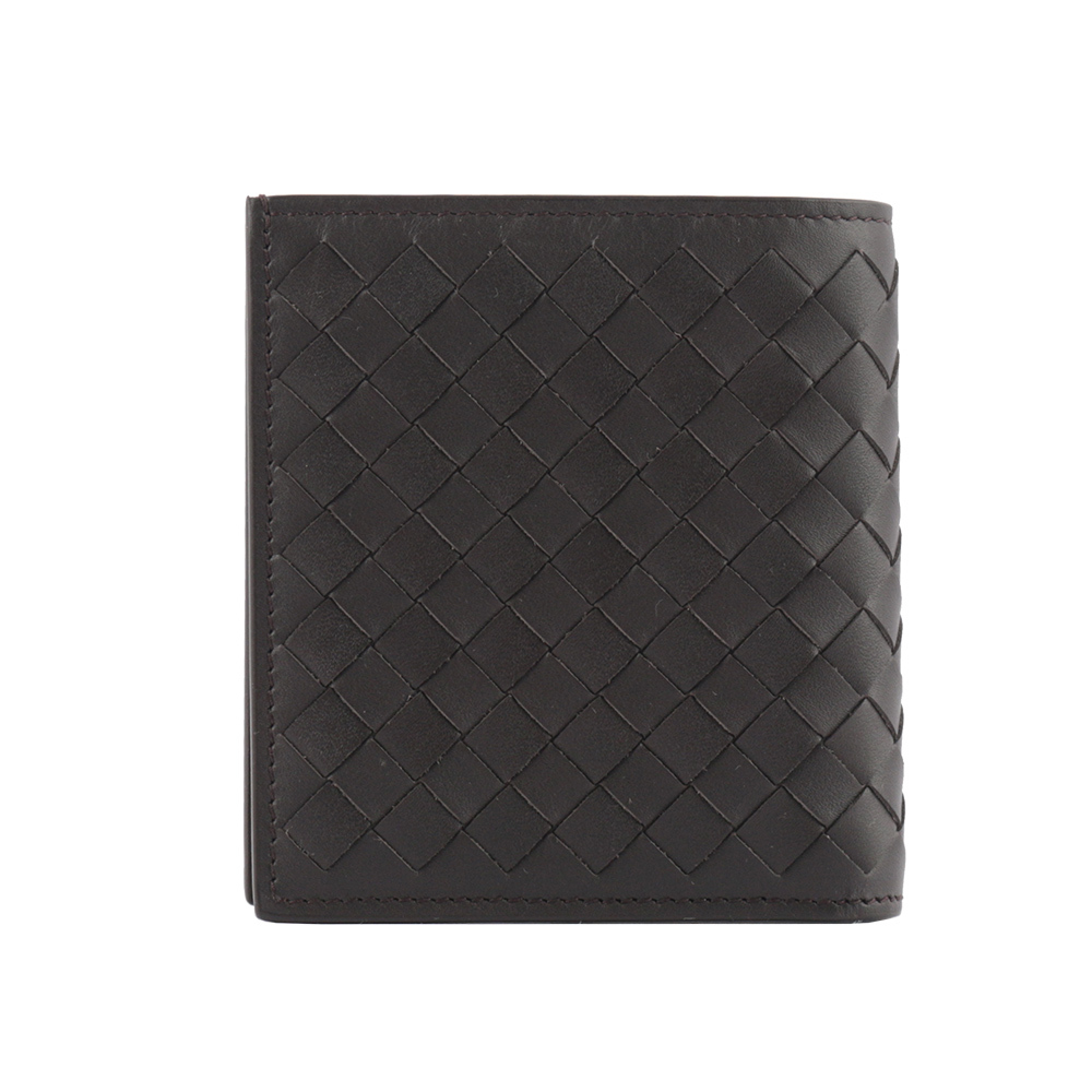 【BOTTEGA VENETA】小牛皮編織對開6卡短夾