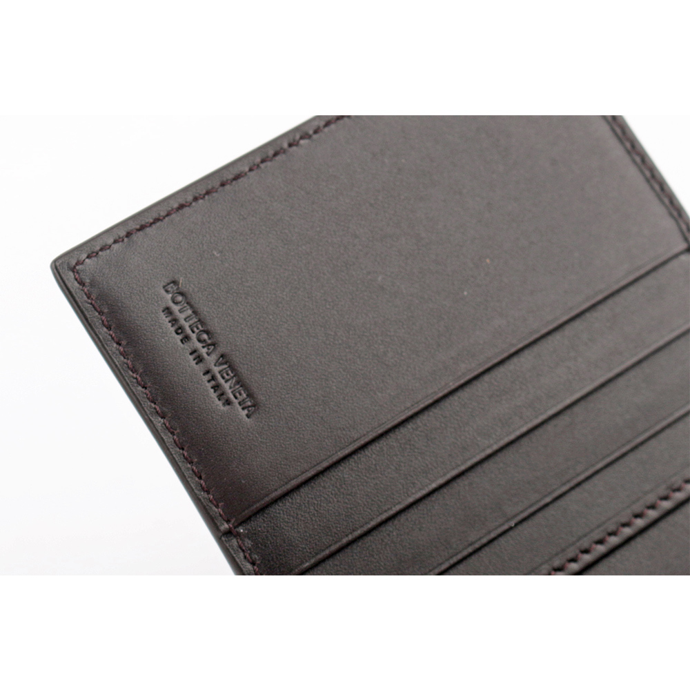 【BOTTEGA VENETA】小牛皮編織對開6卡短夾