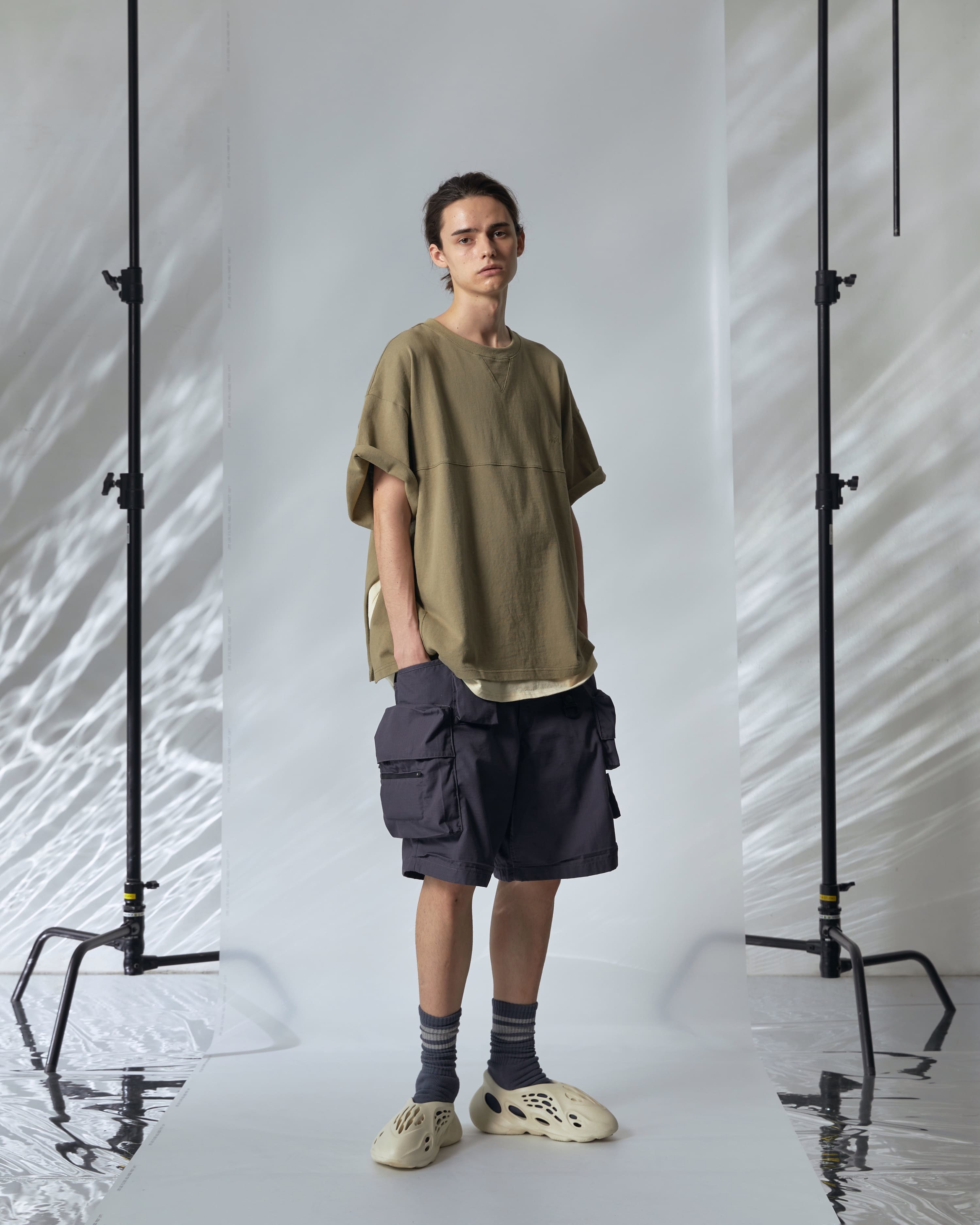 LAKH-Twelve Pockets Cargo Shorts Grey 
