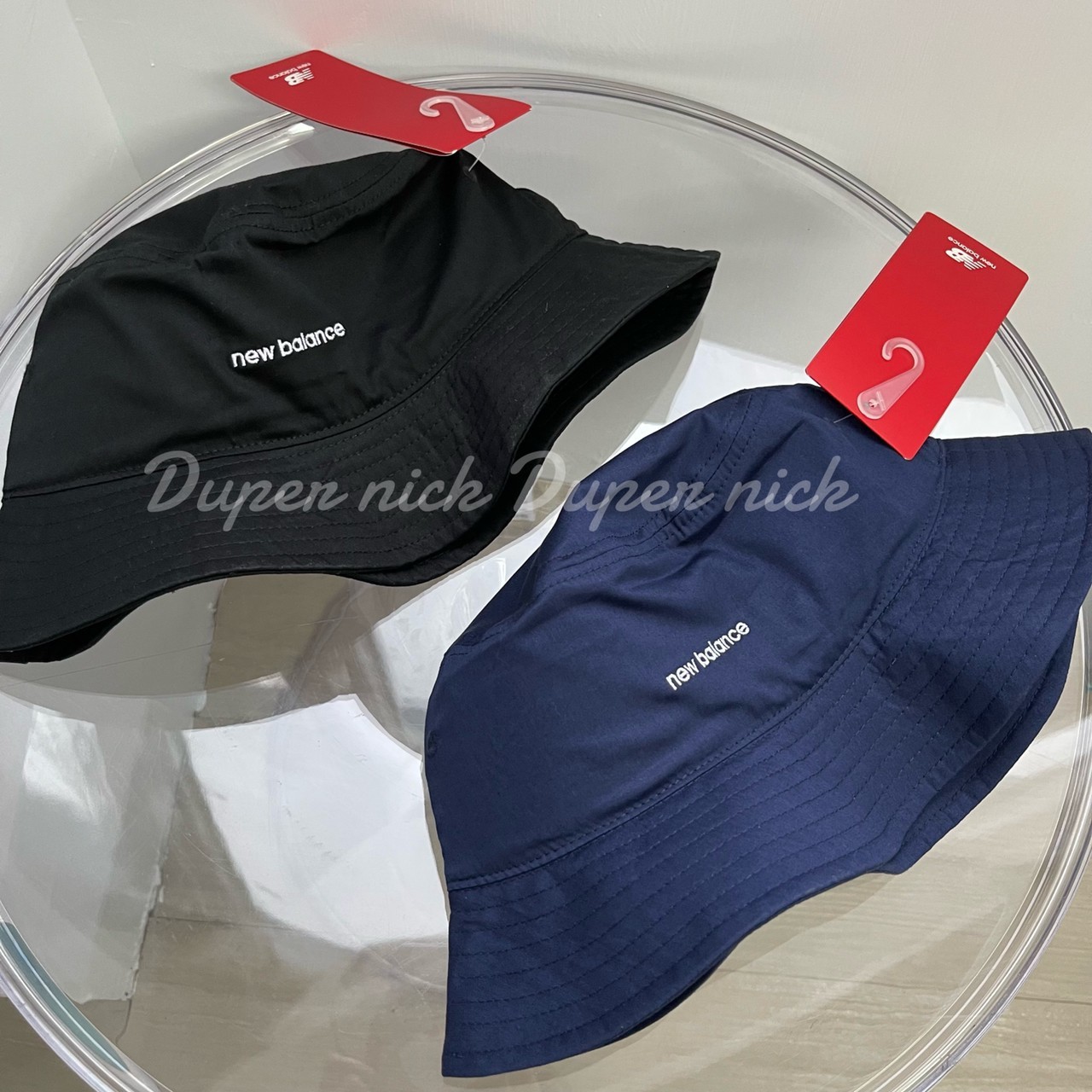 NEW BALANCE 刺繡 LOGO 漁夫帽 黑/藍