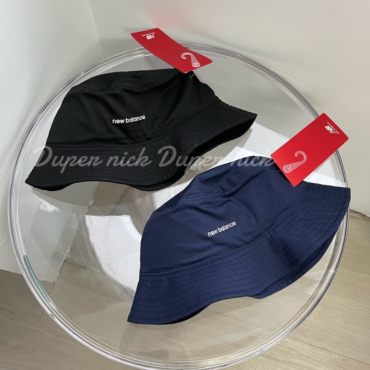 NEW BALANCE 刺繡 LOGO 漁夫帽 黑/藍