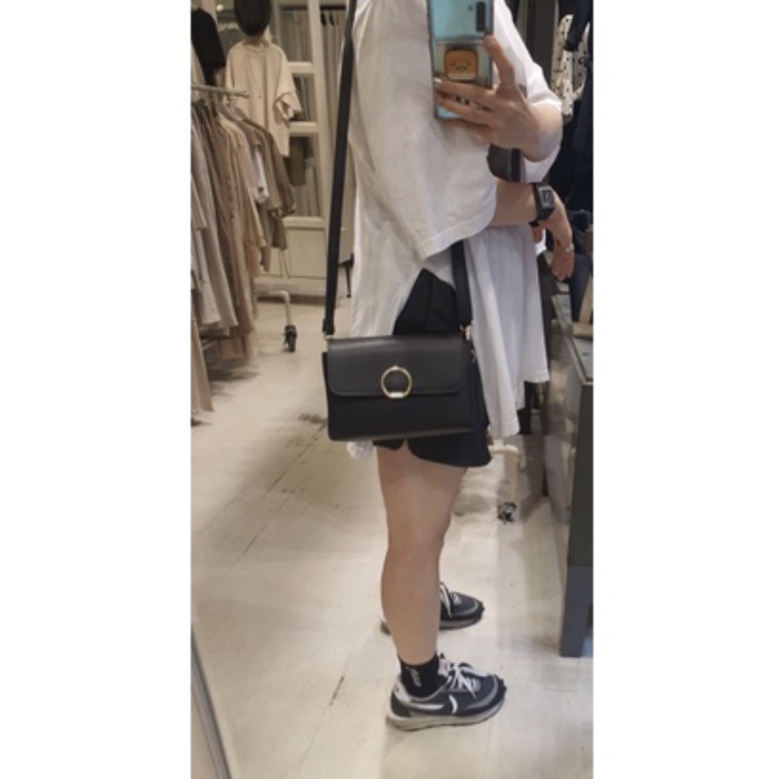 KOREA 正韓包 皮質金扣雙層包