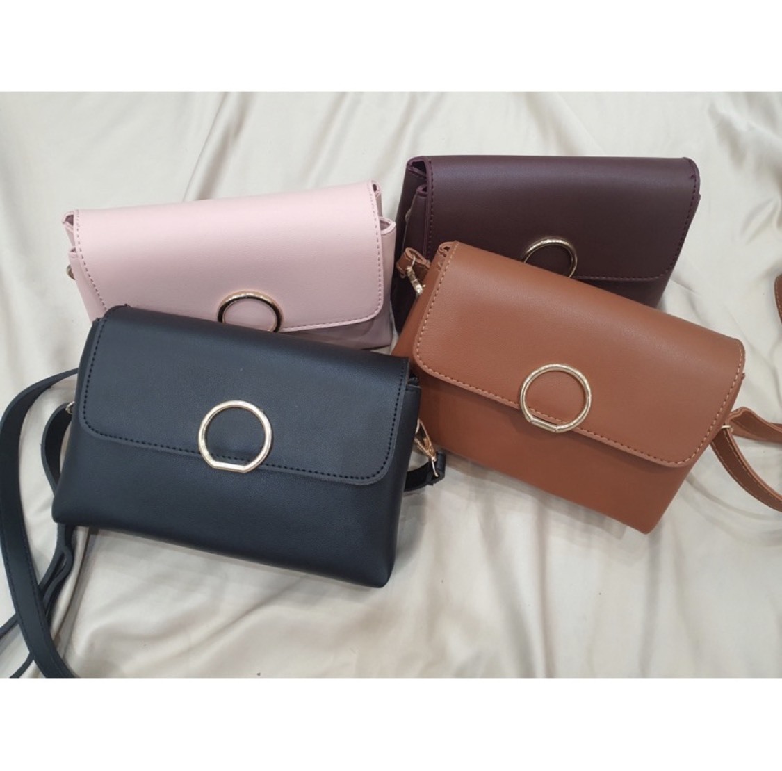 KOREA 正韓包 皮質金扣雙層包