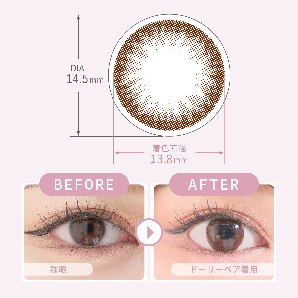 MieQaM 1 day Contact Lenses 每日即棄有色隱形眼鏡 10片 Dolly Bear