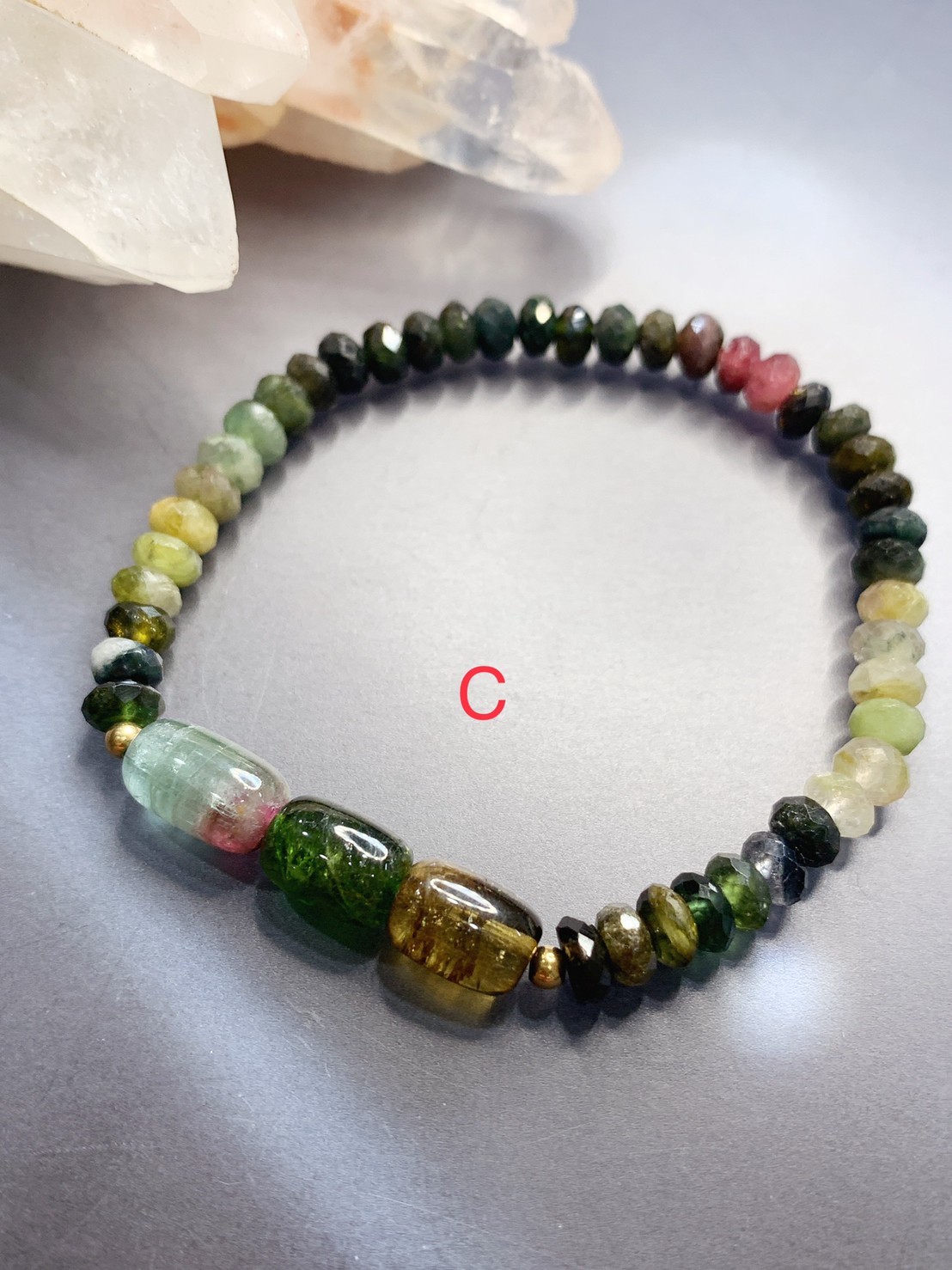 世界名畫系列_克林姆庭院丨花團錦簇丨彩色碧璽丨十月誕生石