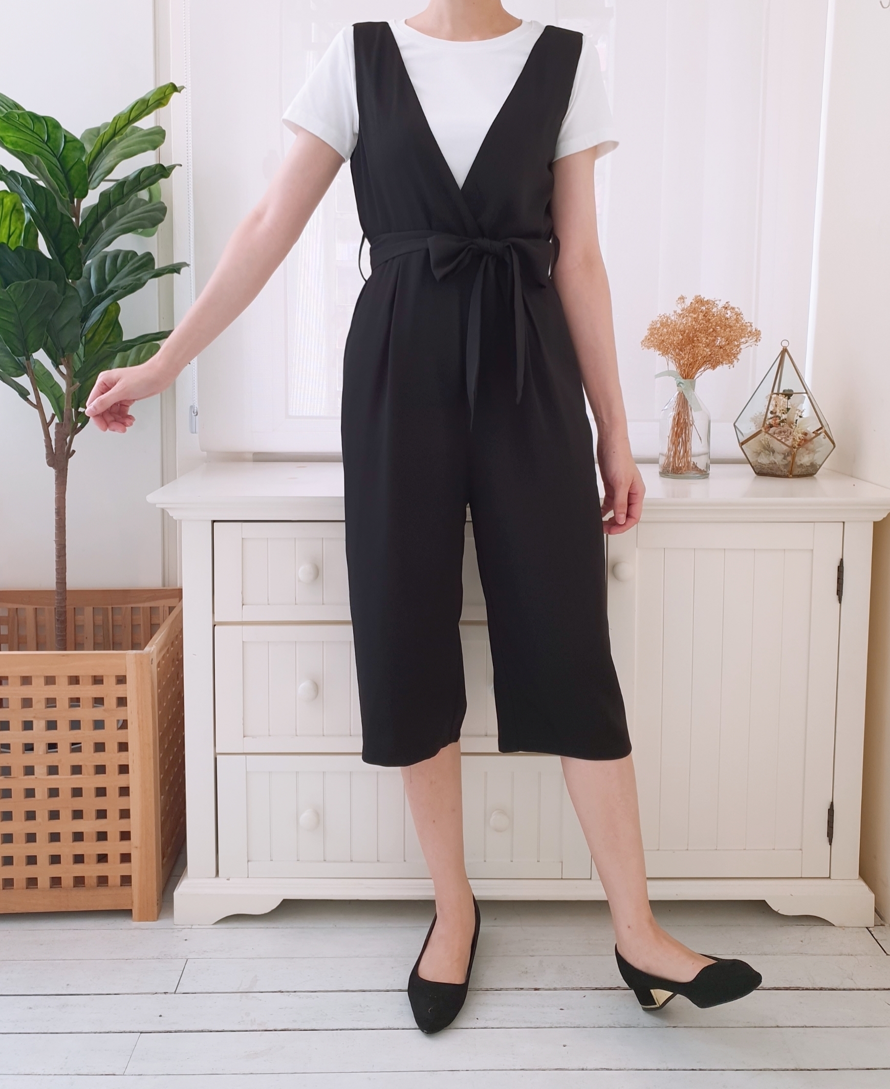 STRAP PINAFORE SASH JUMPSUIT  (EXCLUDED INNER)