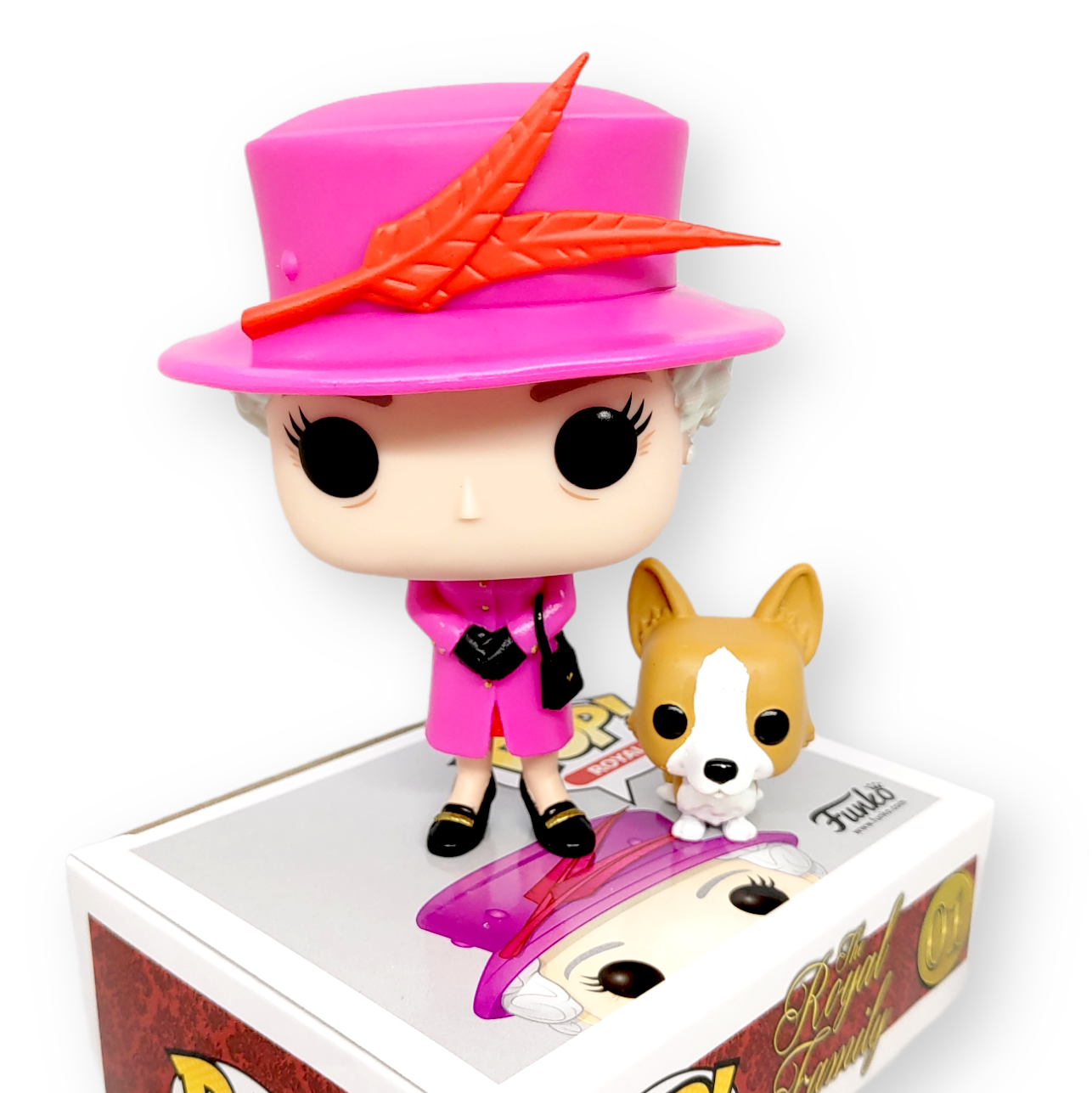 FUNKO POP <英國皇室>英女王伊莉莎白II(粉紅衫+哥基)-No.01