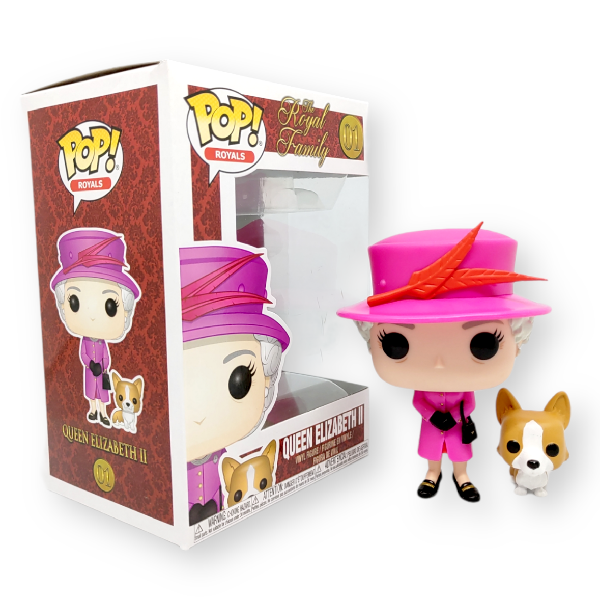 FUNKO POP <英國皇室>英女王伊莉莎白II(粉紅衫+哥基)-No.01