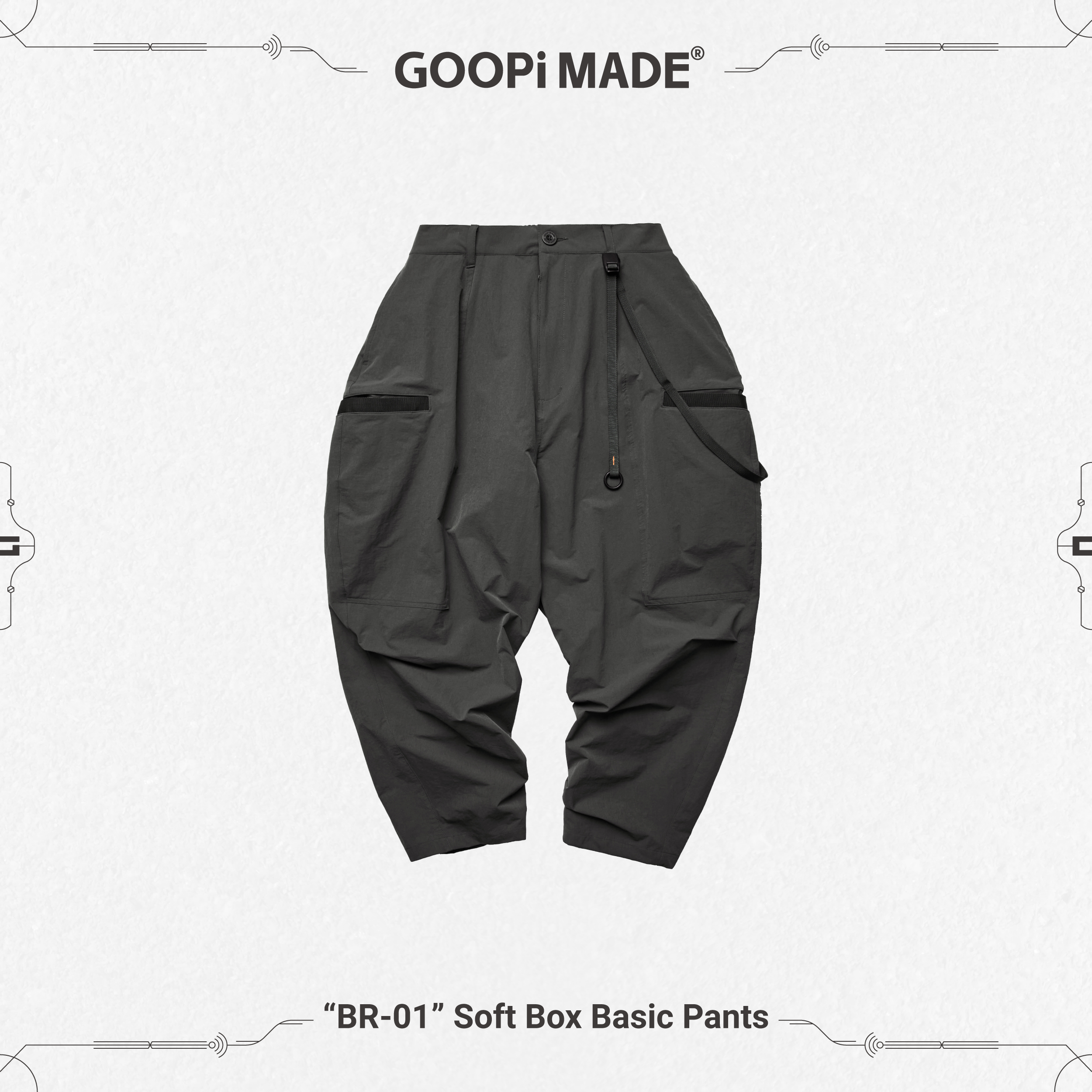 BR-01” Soft Box Basic Pants - G-Gray