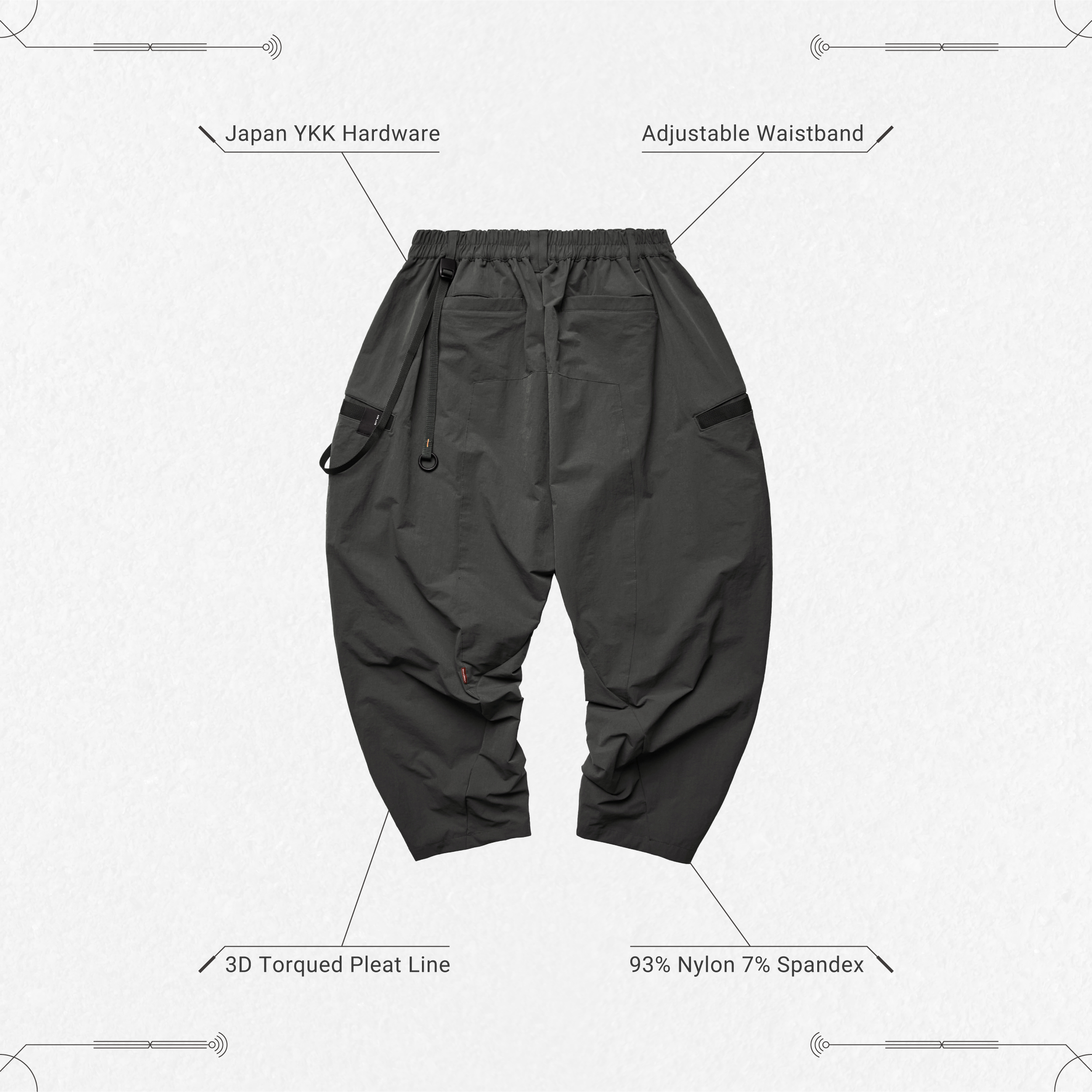 BR-01” Soft Box Basic Pants - G-Gray