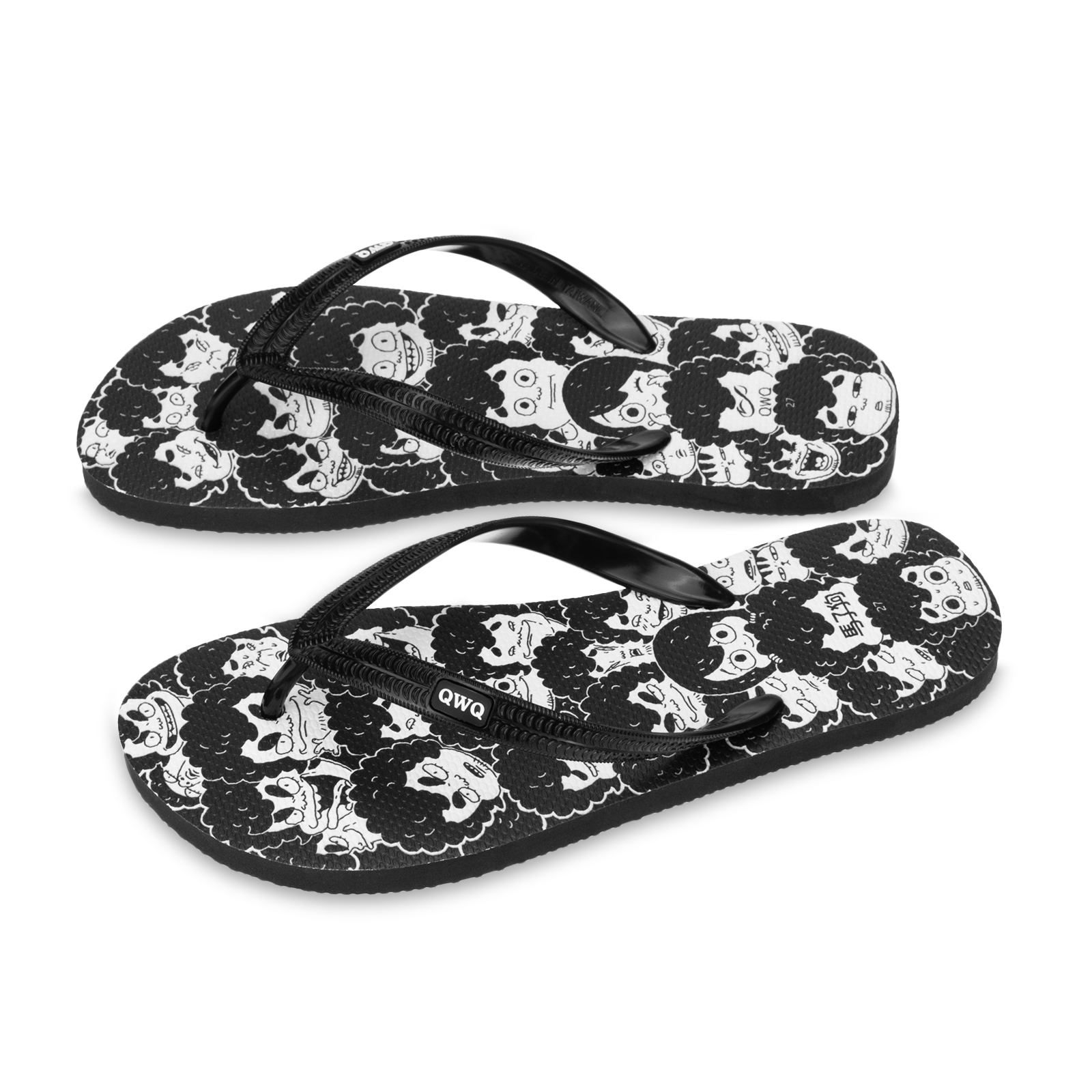 馬子狗 馬子狗們 男款粗帶人字夾腳拖鞋 曜石黑