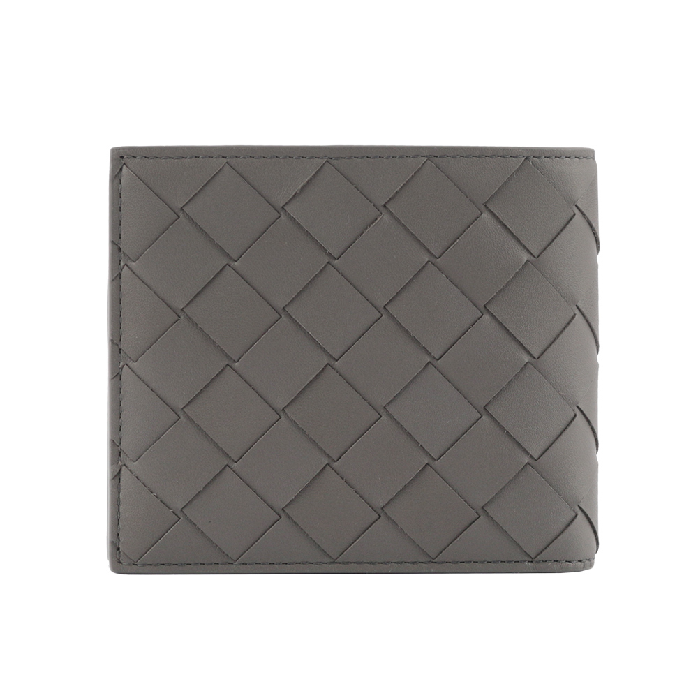 【BOTTEGA VENETA】新款小牛皮編織對開8卡短夾