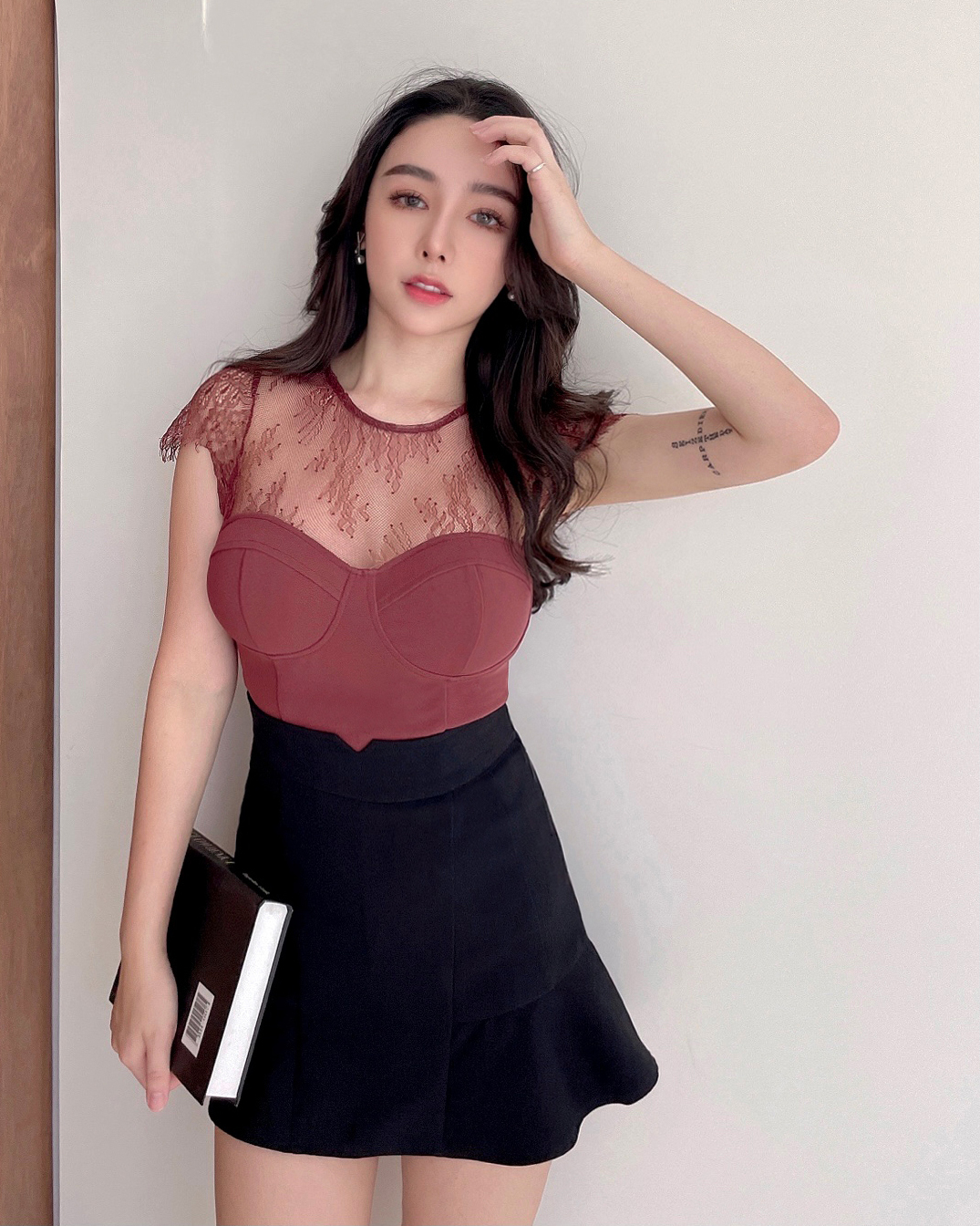 ⭒訂製-浪漫蕾絲透視馬甲上衣