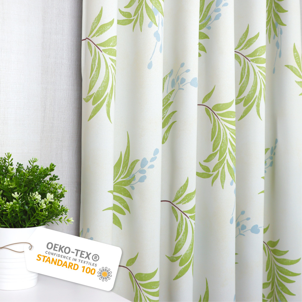 手工製作│遮光窗簾│半窗落地窗│蕨櫚秘林│打摺│2尺寸