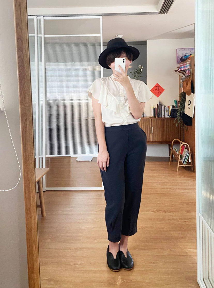 隆子的波浪開襟上衣-燕麥