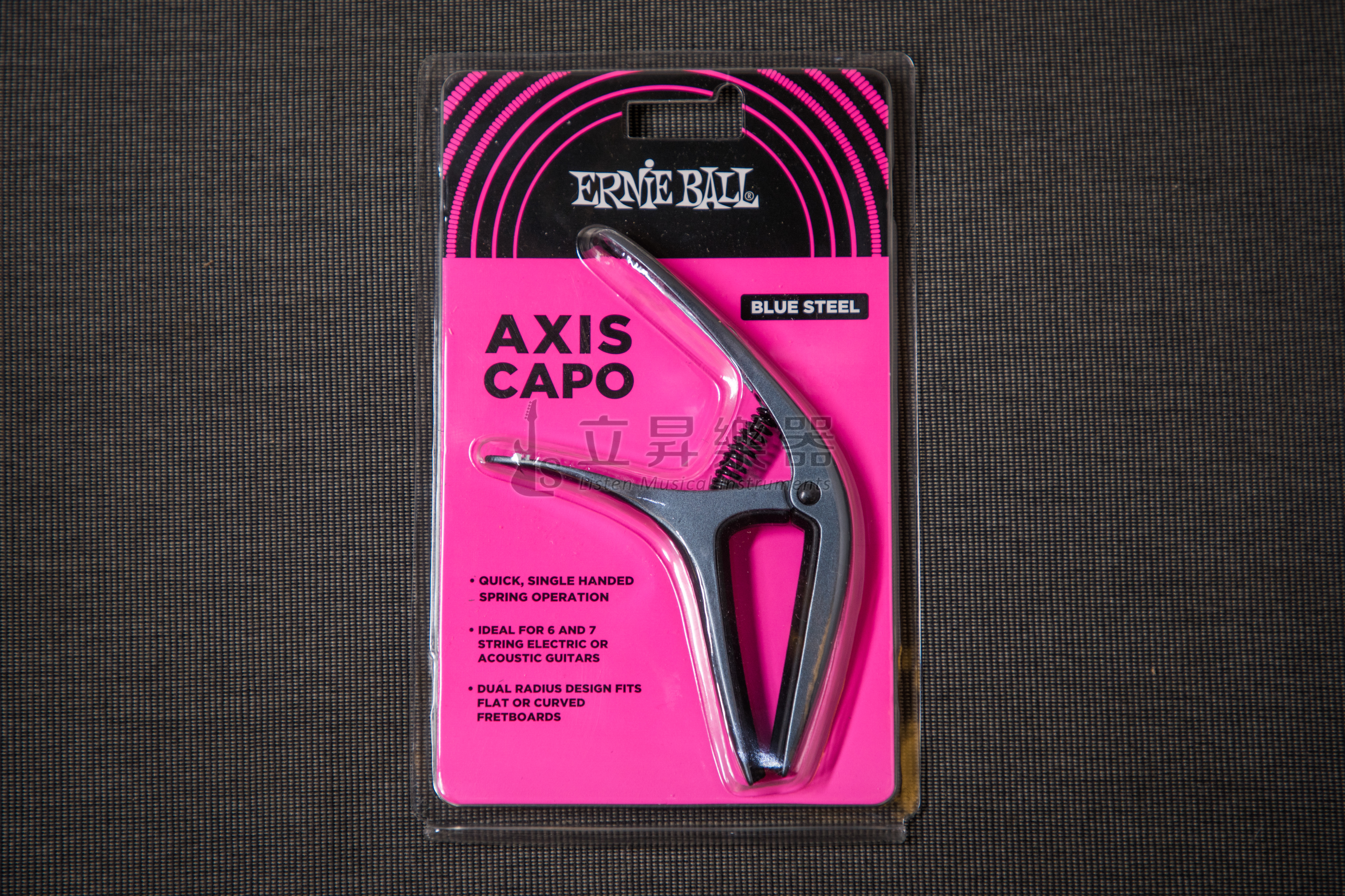 ERNIE ERNIE BALL AXIS CAPO 移調夾 P09607 BLUE STEEL 藍鋼色 雙半徑設計 鋁製結構 民謠吉他/古典吉他/電吉他適用 第 6 張圖片｜三峽吉他 / Bass