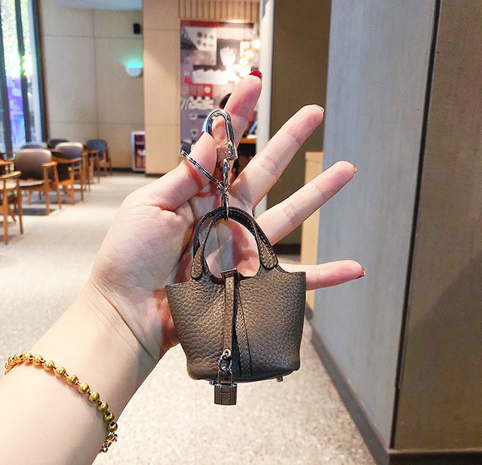 牛皮迷你菜籃包吊飾(多色)