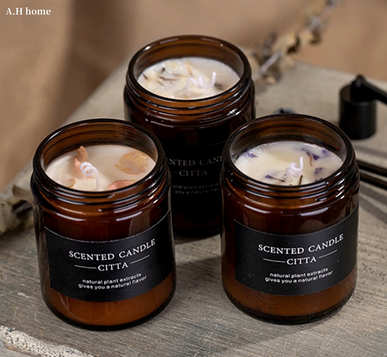 【ＡＨ013】SCENTED茶棕花瓣 天然大豆蠟/香氛蠟燭