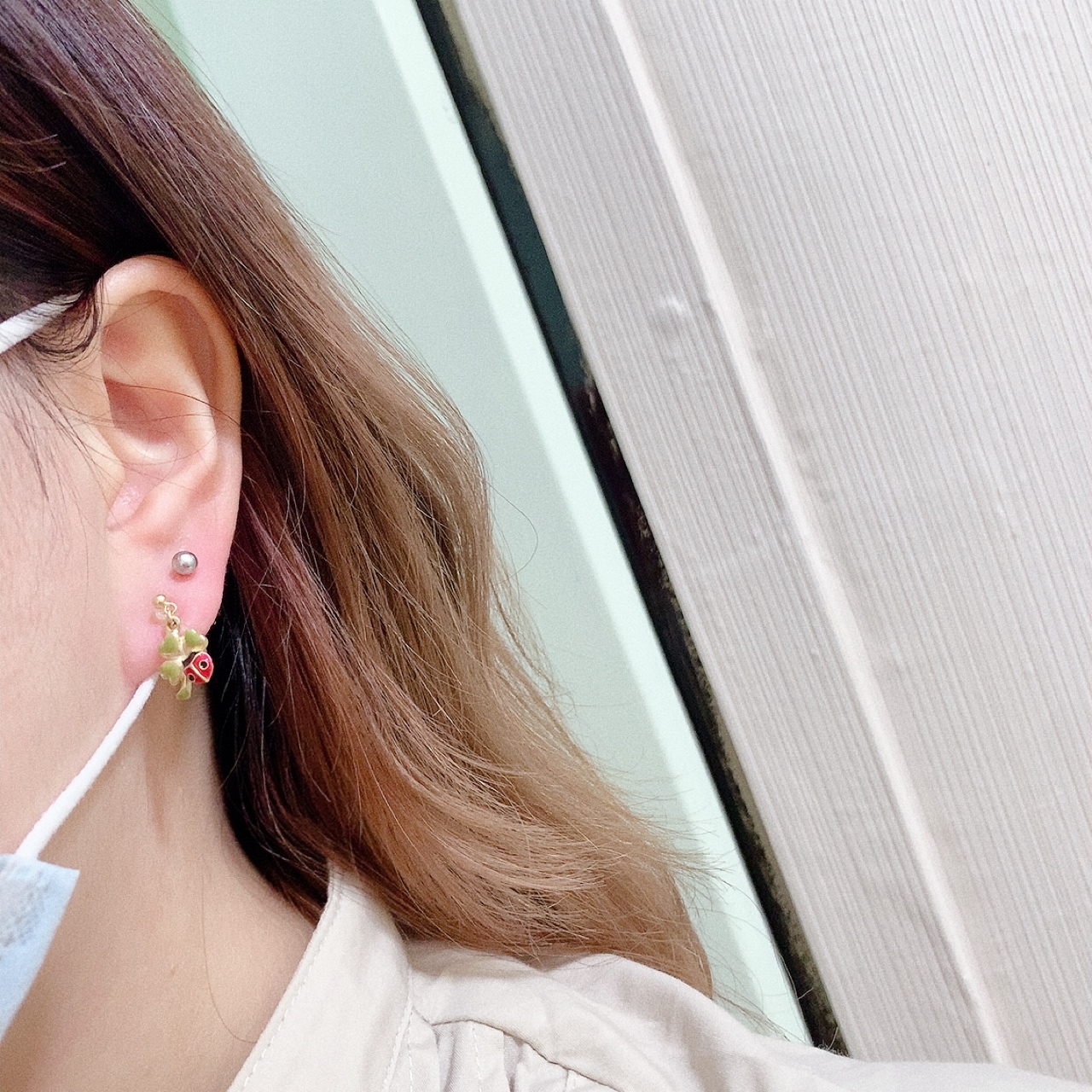 [日本制]甲蟲&幸運草耳夾耳環