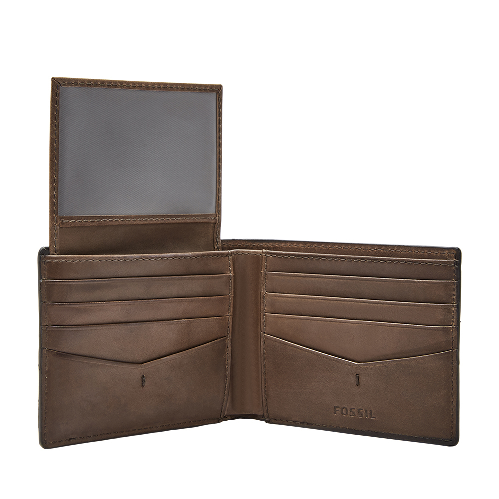 Allen 真皮可拆卡夾RFID防盜皮夾-棕色 SML1549201