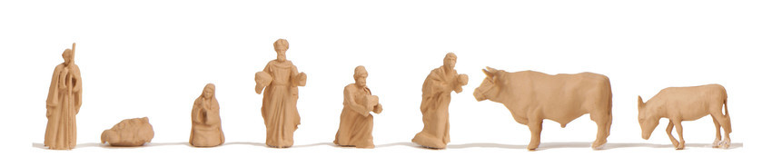 Noch 14394 HO Christmas Market Manger with Figures in Wood Look