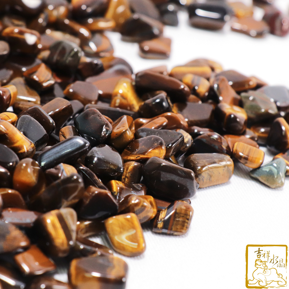 天然黃虎眼石碎石 活力能量