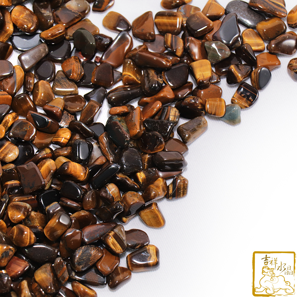 天然黃虎眼石碎石 活力能量