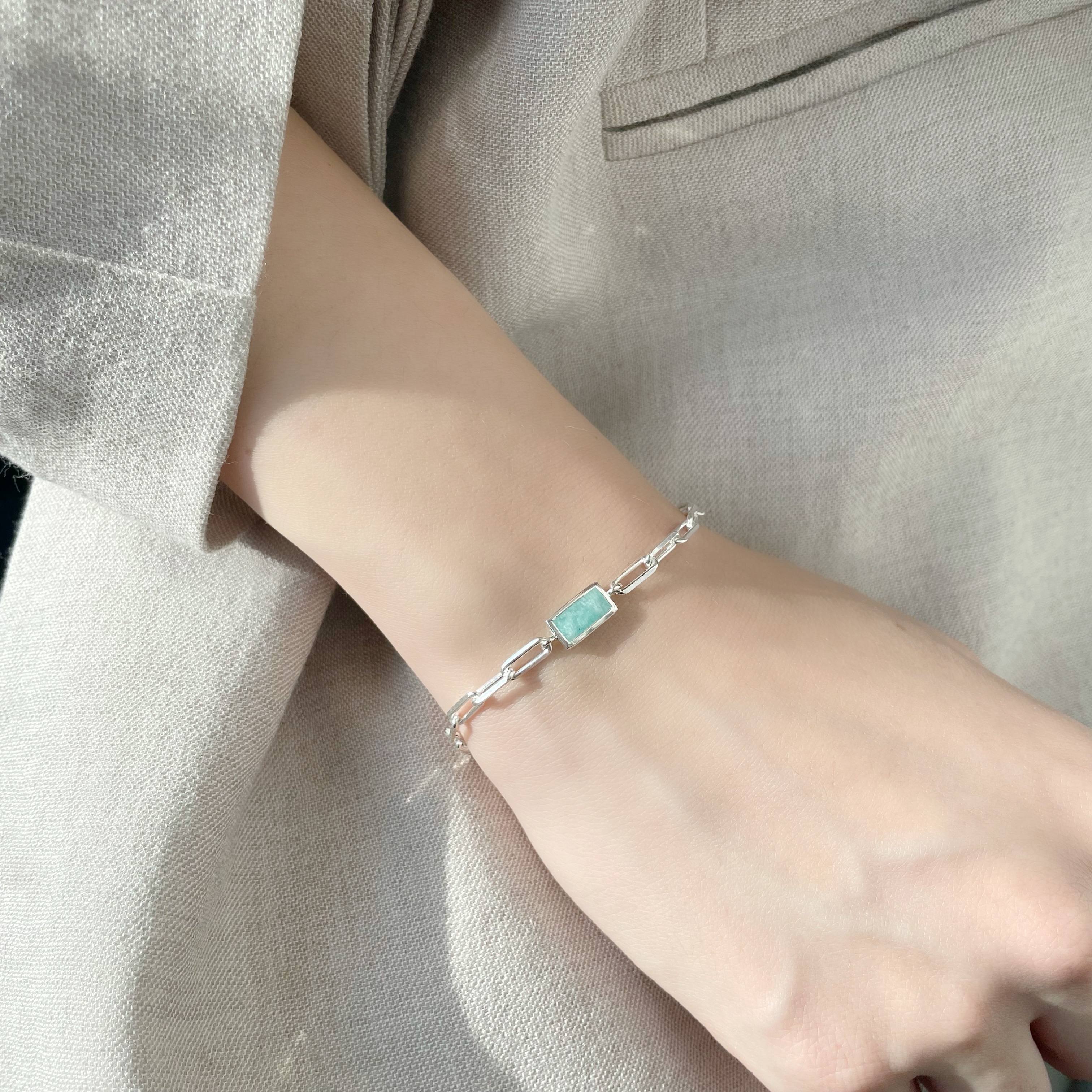 Heavy Long Box長方天河石手鏈