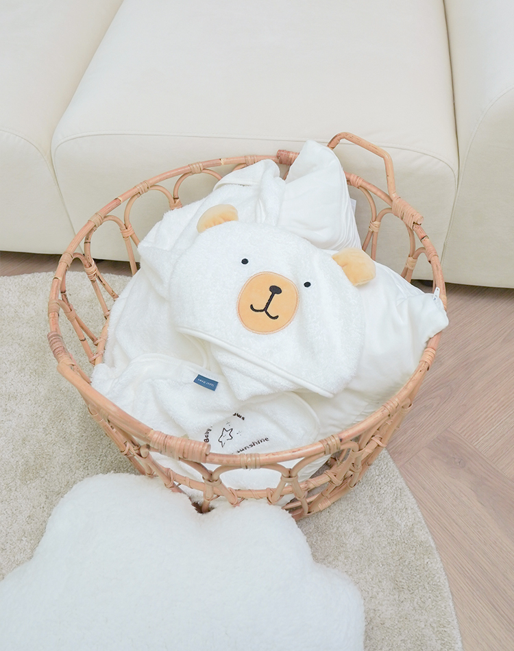 竹纖維兒童連帽包巾/浴巾