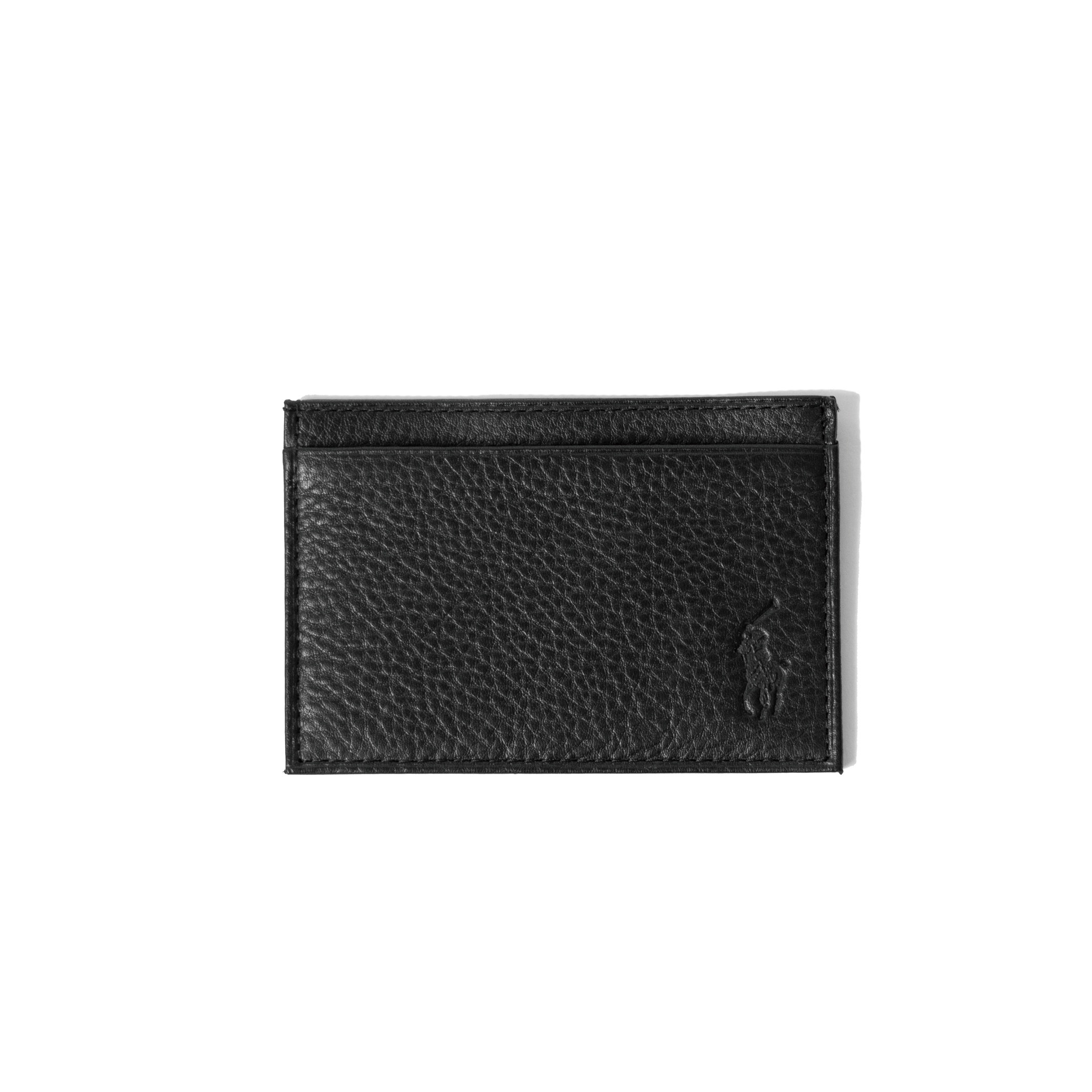 POLO RALPH LAUREN Pebbled Leather Card Case Black