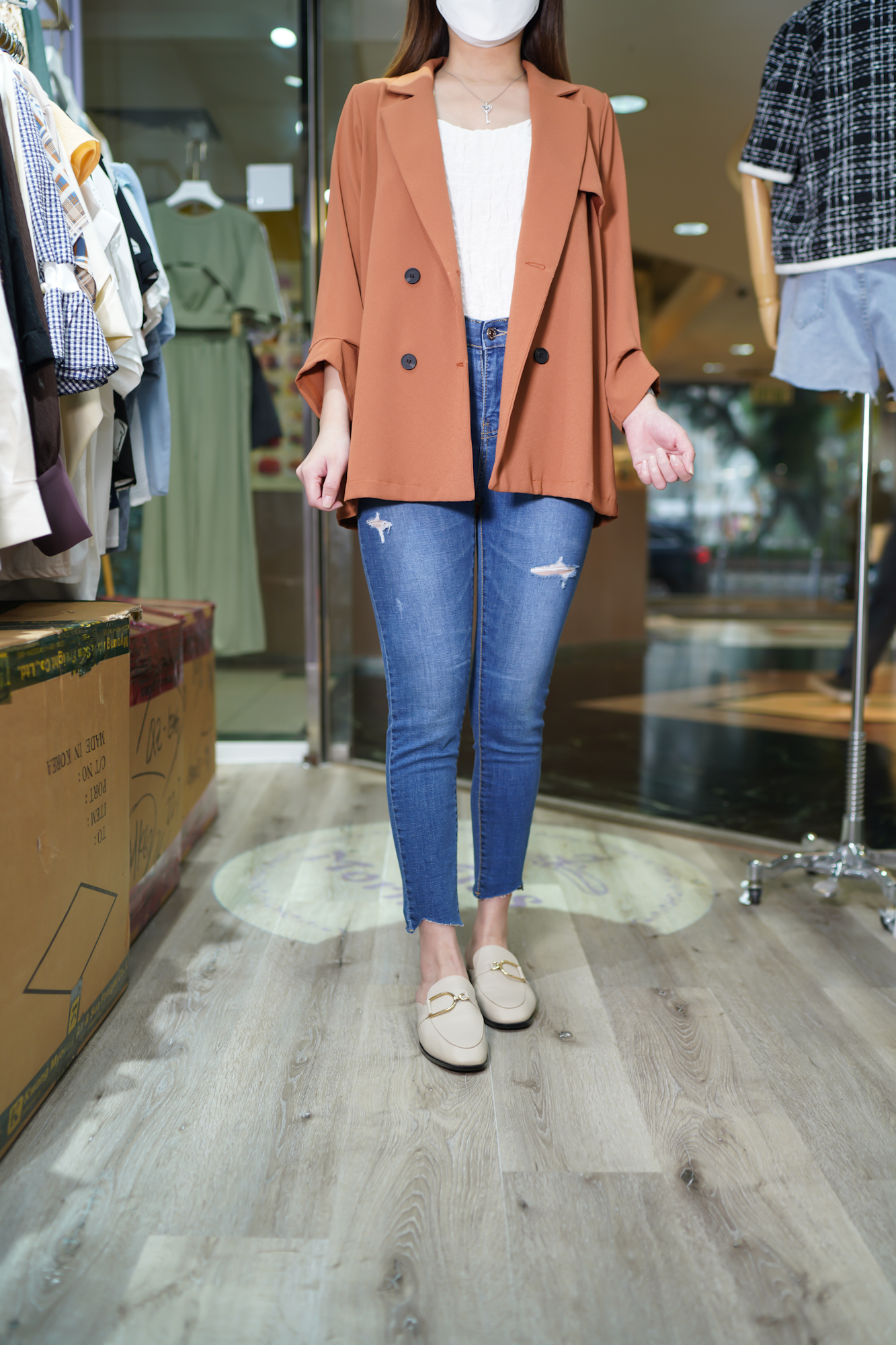 摺袖孖襟款外套(99193)