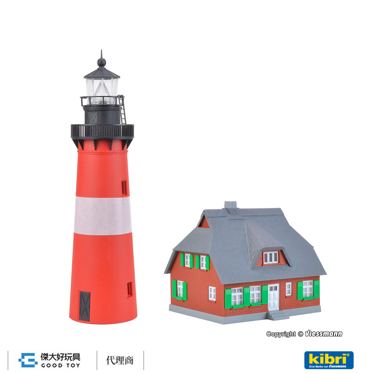Kibri 39166 (HO) Hoernum Sylt 赫爾努姆燈塔+附屬建物