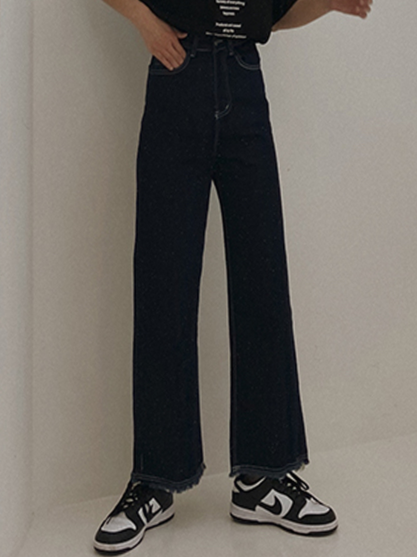 鬚邊直筒車線牛仔水洗褲*2色