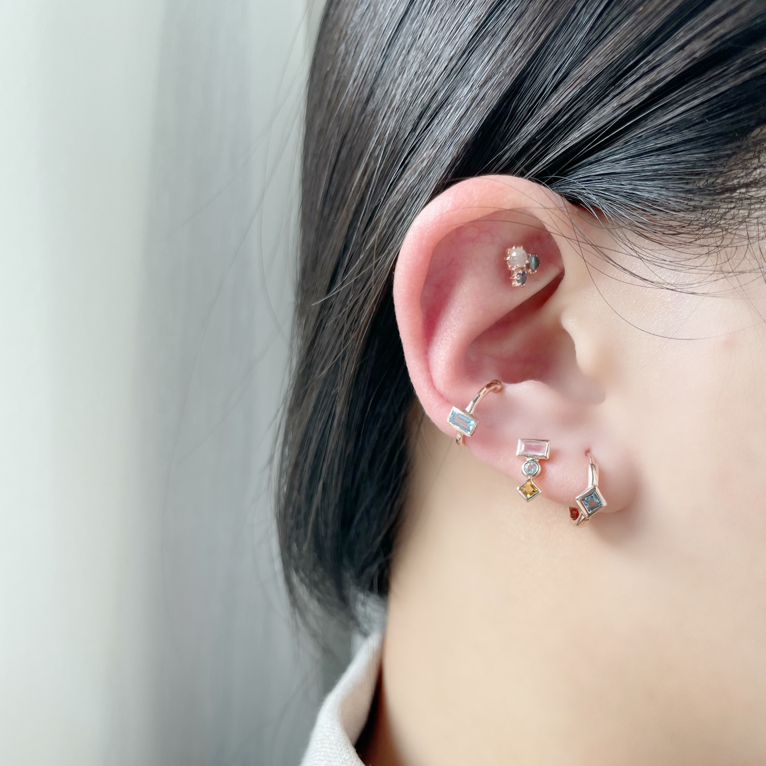 Lego細方托帕石耳骨夾