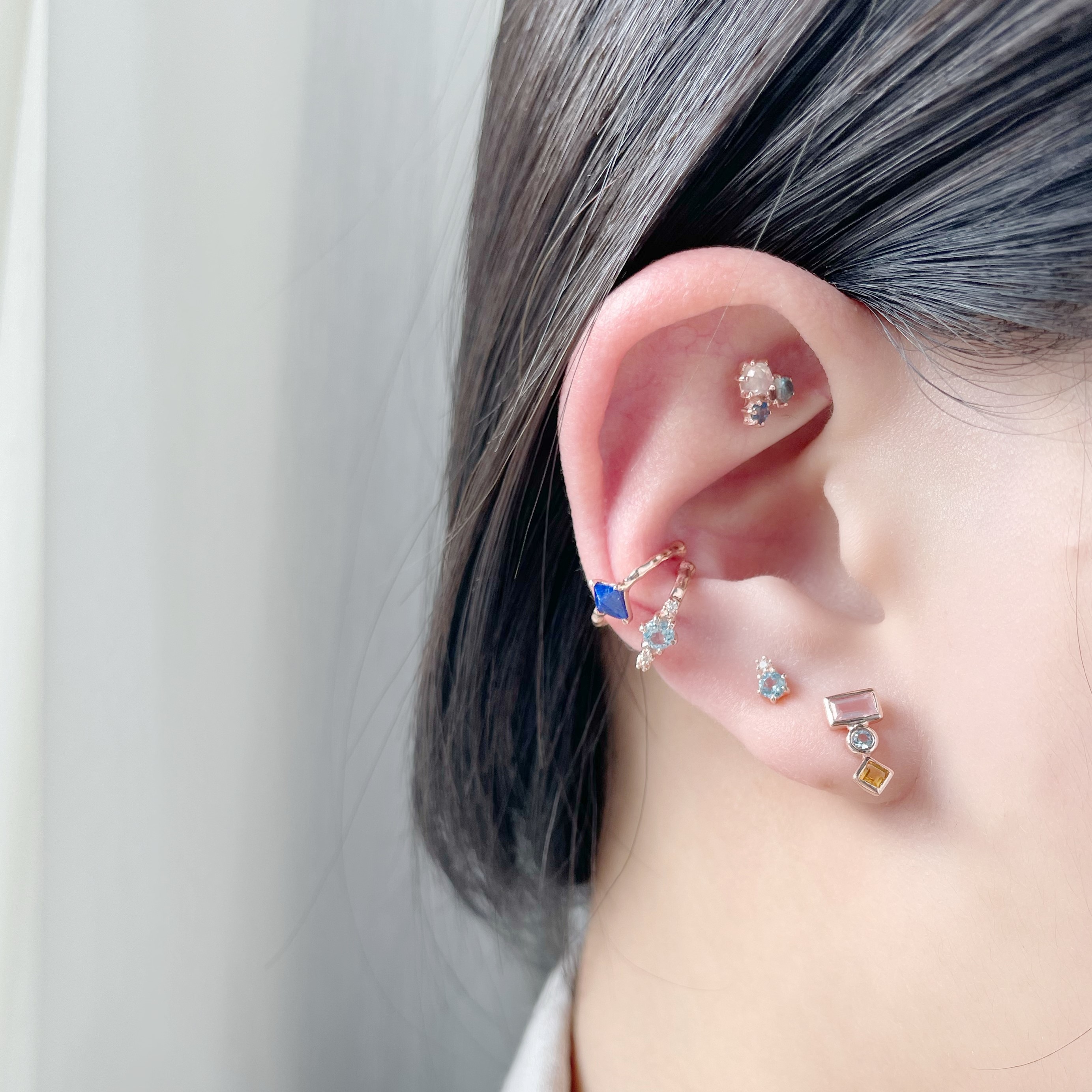 流星六爪托帕石耳骨夾