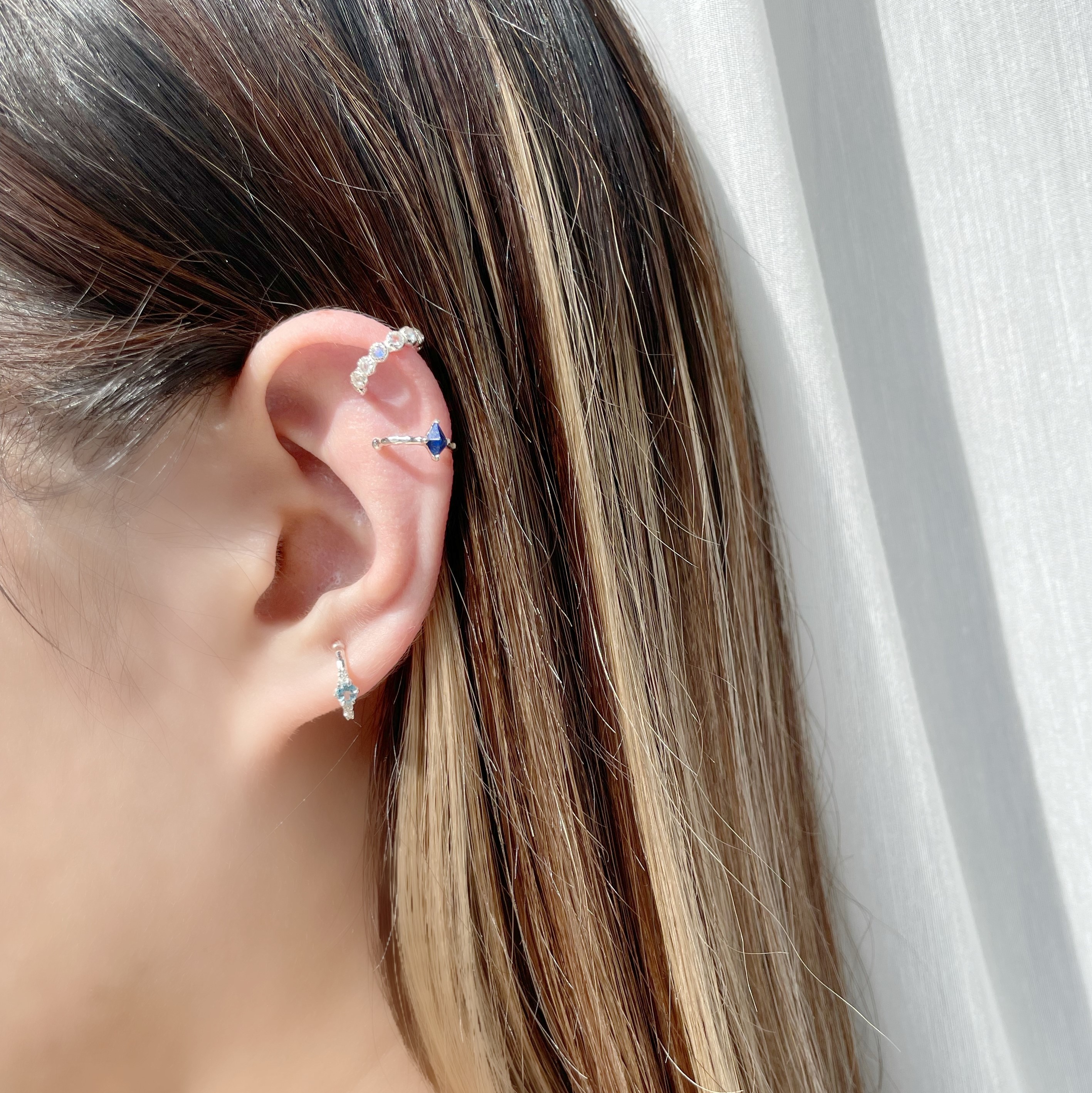 整圈月光石耳骨夾