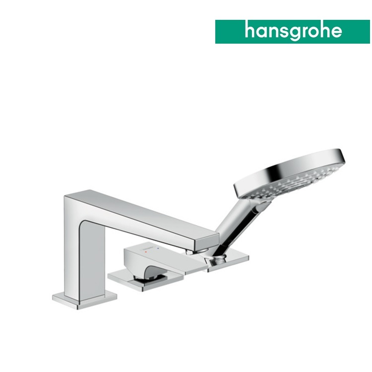hansgrohe Metropol 32550, -000 + 13437, -180 3-hole rim mounted single lever bath mixer