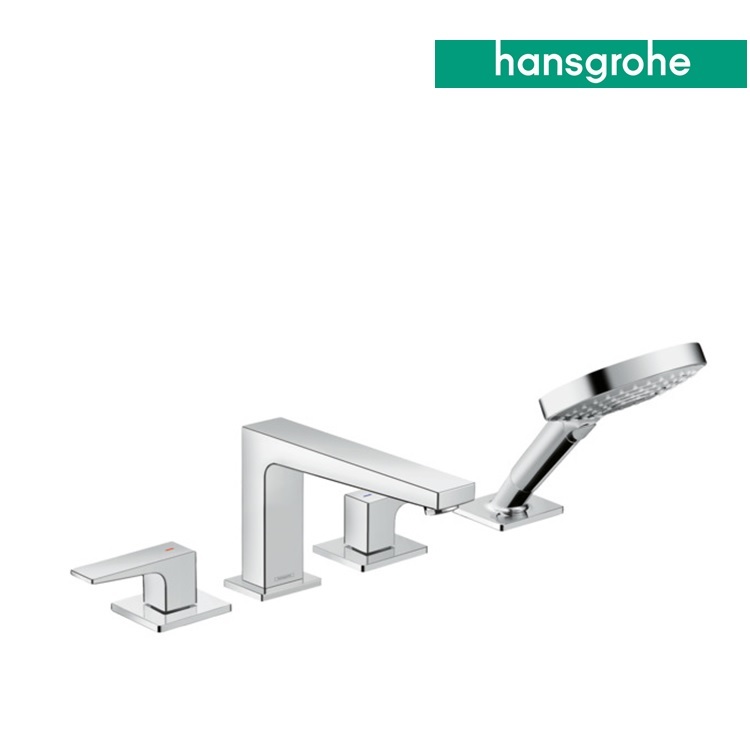 hansgrohe Metropol 32552, -000 + 13444, -180 4-hole rim mounted bath mixer