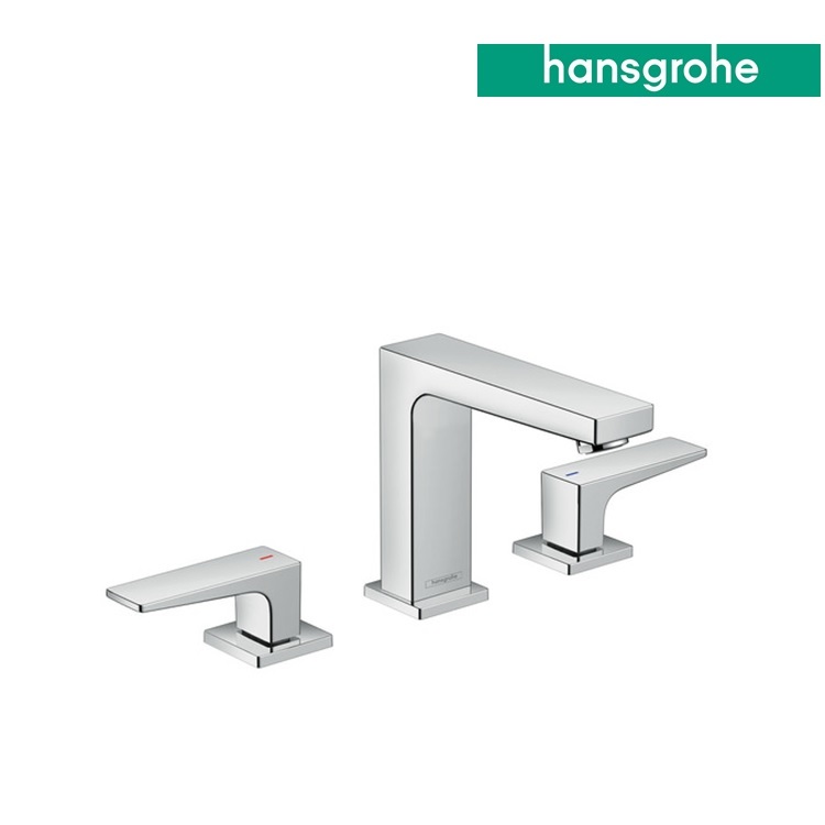 hansgrohe Metropol 32514, -000 3-hole basin mixer with lever handle with push-open waste set