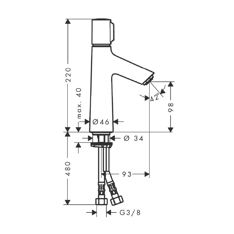 hansgrohe Talis Select S 100 72043, -000 Basin mixer 100 without waste set *Display Item*