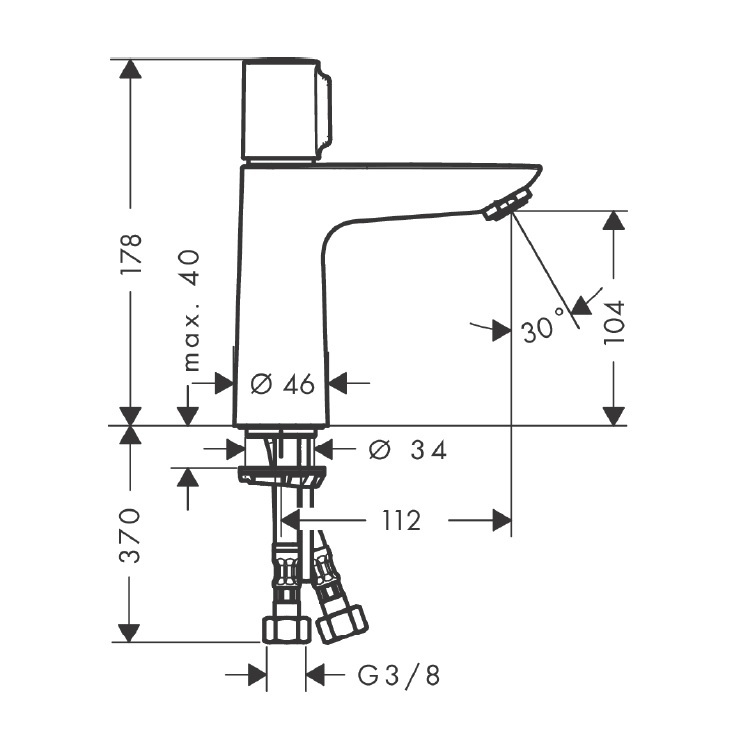 hansgrohe Talis Select E 110 71751, -000 Basin mixer 110 without waste set