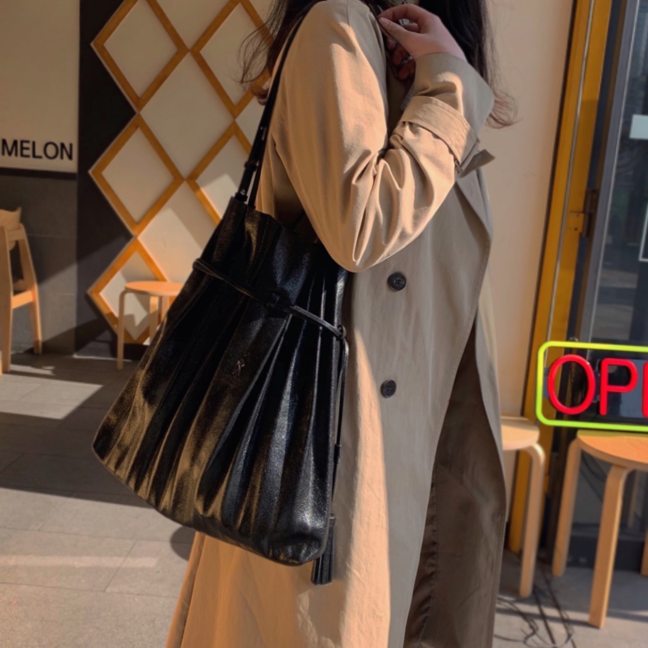 JOSEPH & STACEY Lucky Pleats Shopper Cracked 裂紋系列百摺袋