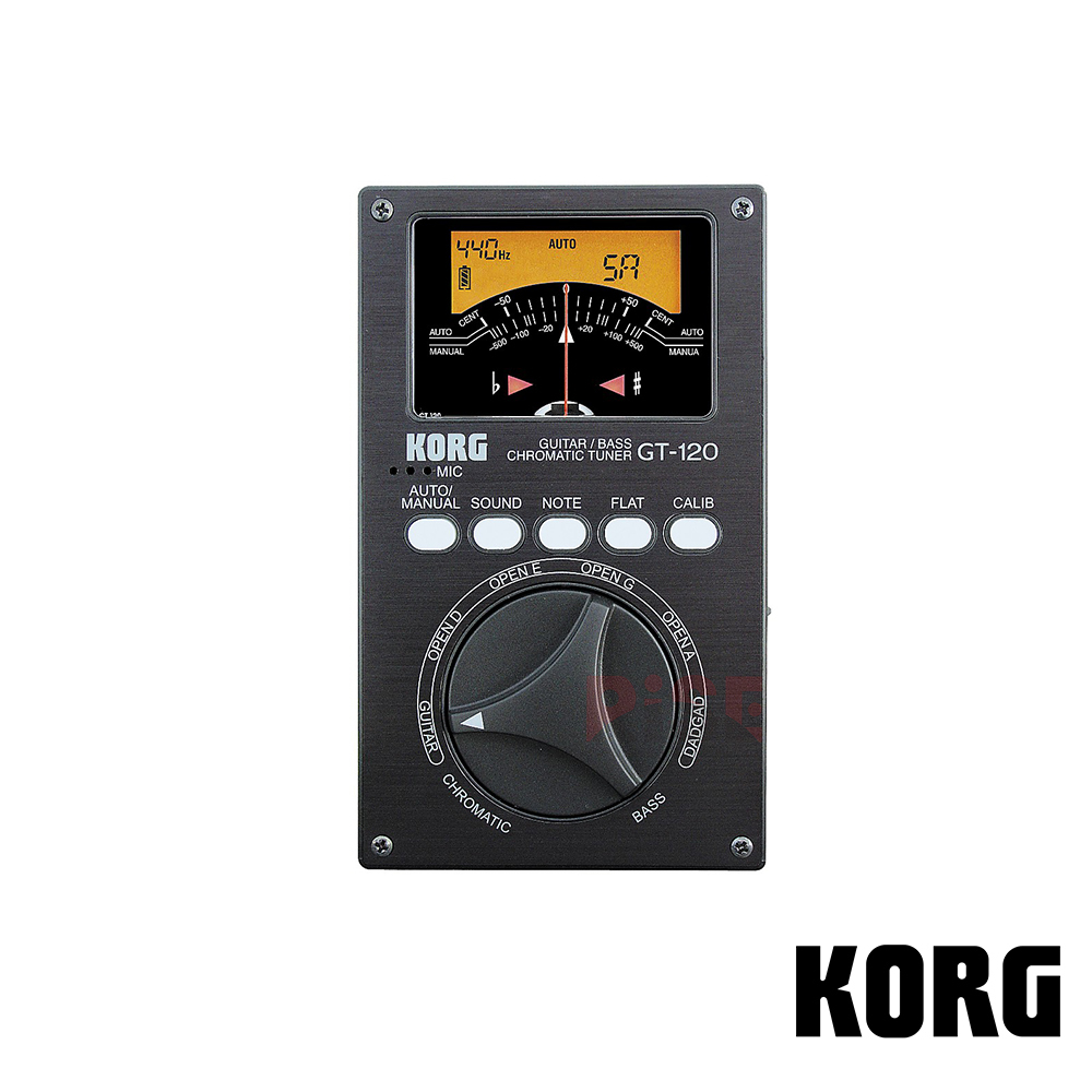 KORG GT-120 UV 吉他/貝斯/烏克麗麗 數位指針調音器 含保護袋