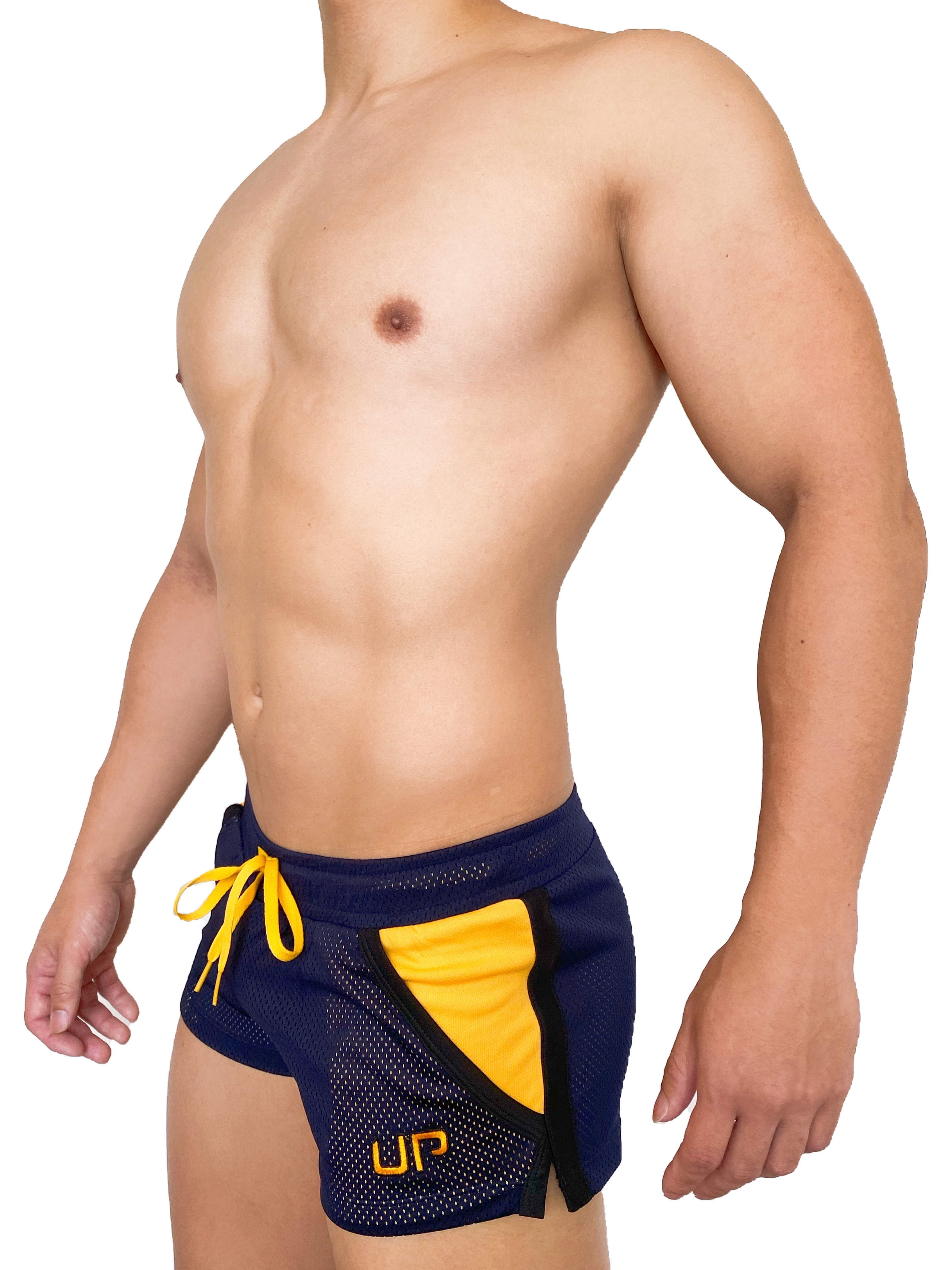 Mesh UP 2.0 超短運動褲 海軍藍/密歇根黃