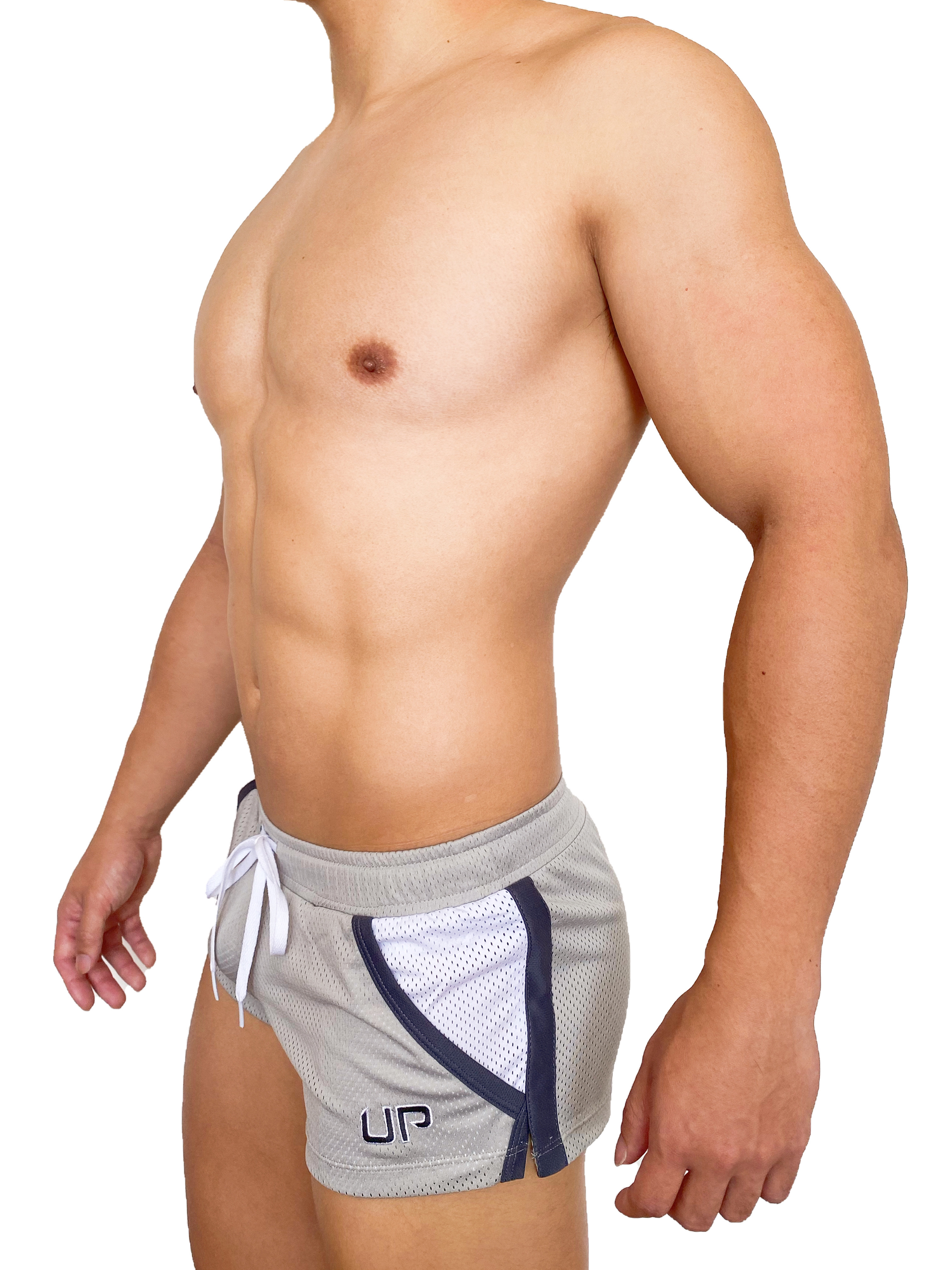 Mesh UP 2.0 超短運動褲 銀灰色/白色