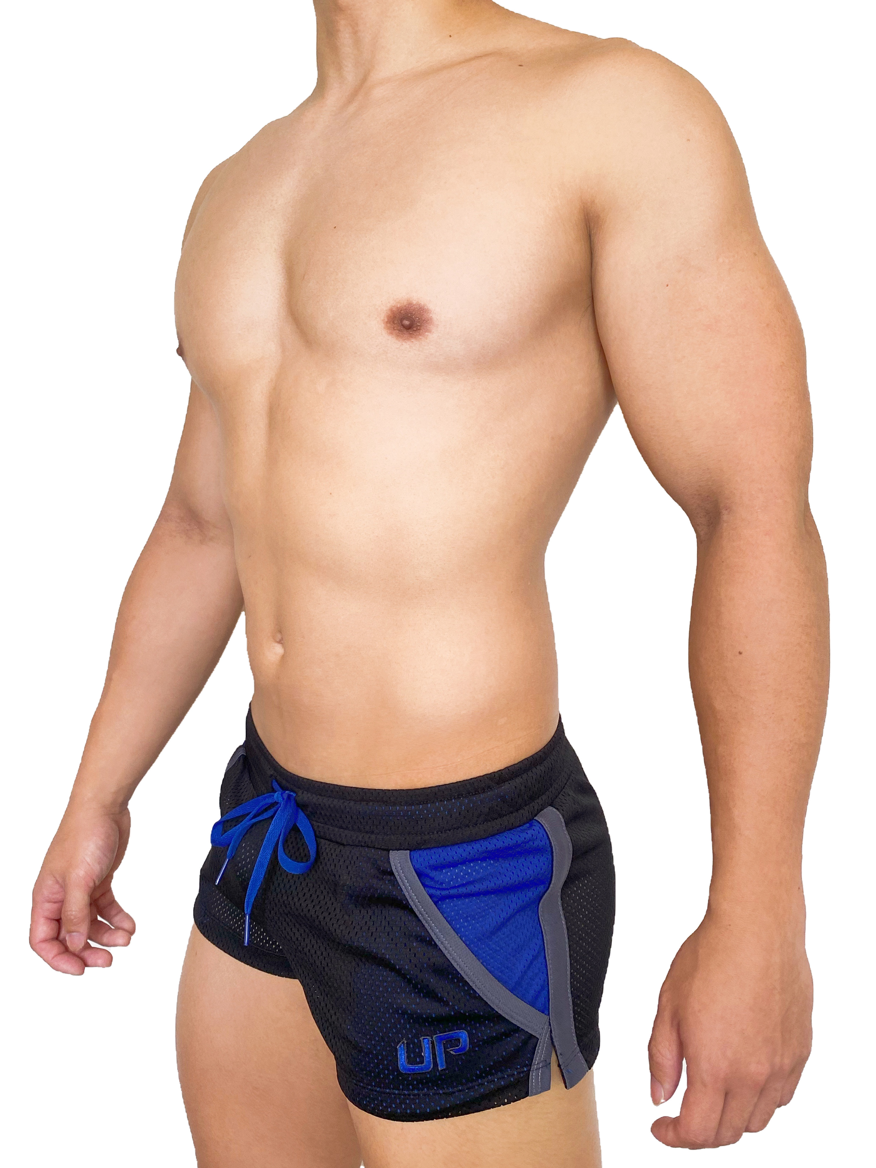 Mesh UP 2.0 超短運動褲 墨亮黑/彩藍