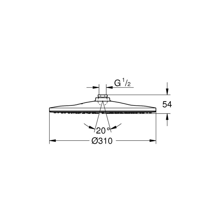 GROHE｜Rainshower Mono 310 圓形花灑  (鉻色) 26561000